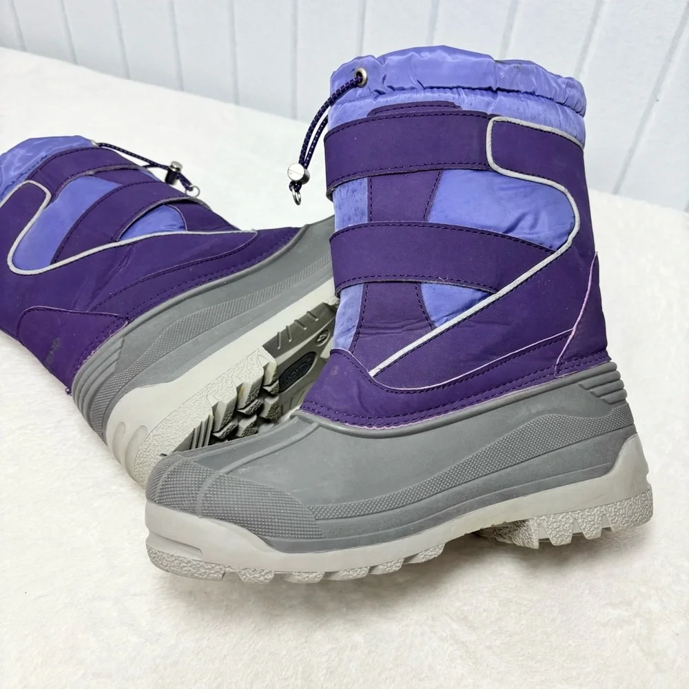 Lands' End Purple and Gray Kids Snow Boots‎ Size 4M